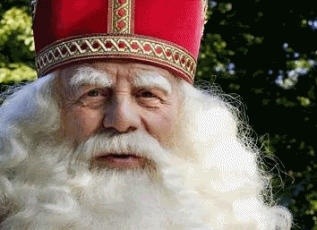 Foto van Sinterklaas, Sinterklaas geeft een knipoog