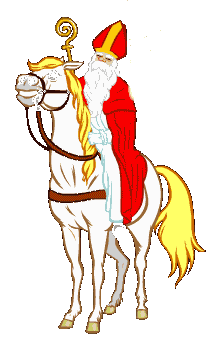 Sinterklaas zit op zijn paard Americo