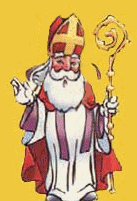 Sinterklaas zwaait met zijn hand