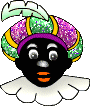 Zwarte Piet met glitterende baret